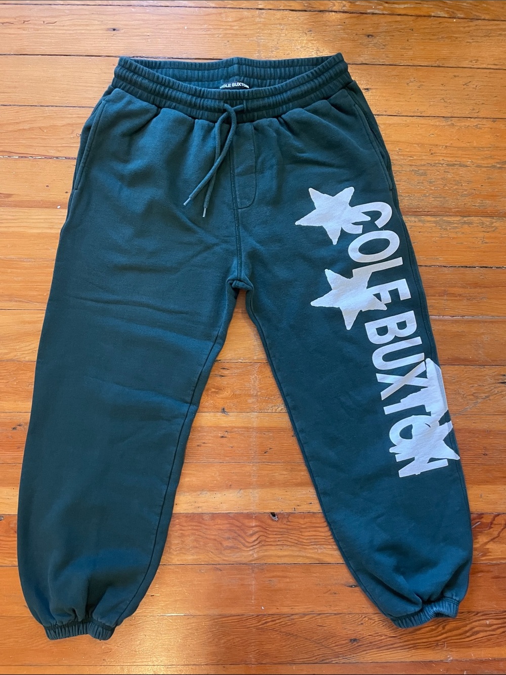 Cole Buxton Dark Green Joggers with White Cole Buxton Brand